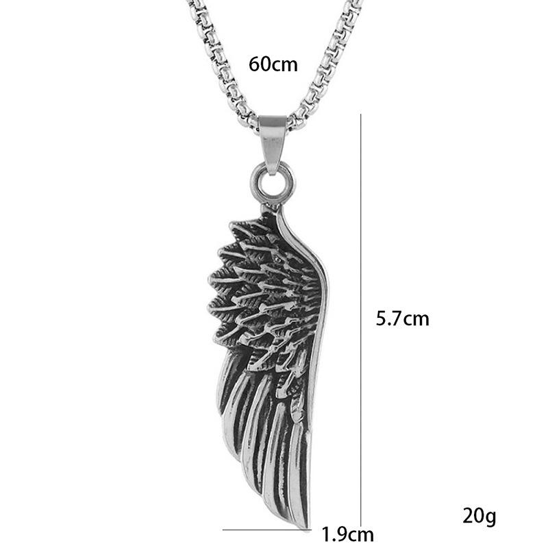 Creative Angel Wings Alloy Necklace Men'S Hip Hop Collarbone Chain Teen Cool Pendant Necklace Female Tide