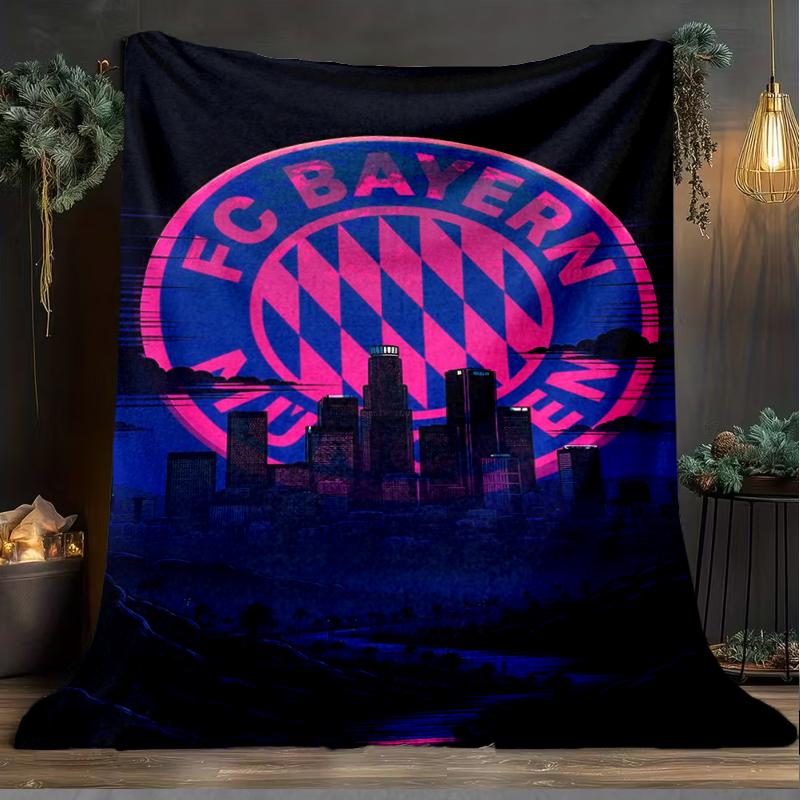 1PC FC Bayern München Printed Soft Flannel Blanket Throw for Adult Bedroom Living Room Sofa Camping Travel Fan Gifts Christmas Gifts