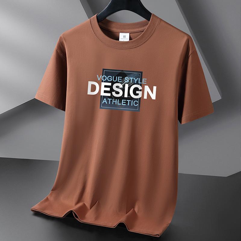 Men Loose Short Sleeve Letter Printed Pullover Compassionate Cotton T-shirt