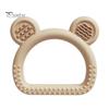 Durable Chew Toy Silicone Bear Teether for Babies, Soothing Sore Gums Baby Textured Teething Toy, Ring 6-12 Months Infants