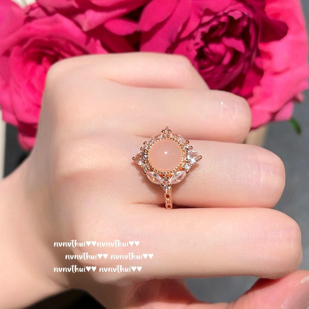 Madagascar Pink Chalcedony, Sunflower Necklace, New Chinese Style, Powder Crystal Flower Zircon Ring, Dried Rose.