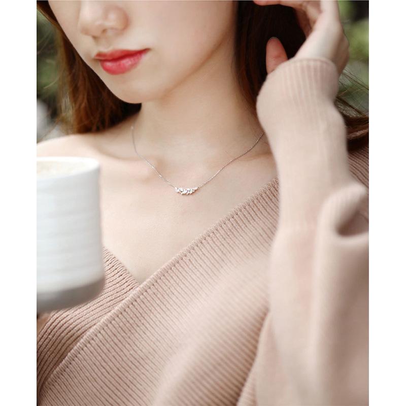 2021 Rose Gold Smile Diamond Necklace - Socialite Clavicle Pendant for Women