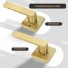 Brushed Gold Door Handles, Heavy Duty No Lock Passage Door Lever, Reversible Square Door Handle Without Lock for Hallway Closet Door, Satin Brass