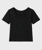 NOIRER FOR WOMAN U-Neck Two-Way T-Shirt (Black)