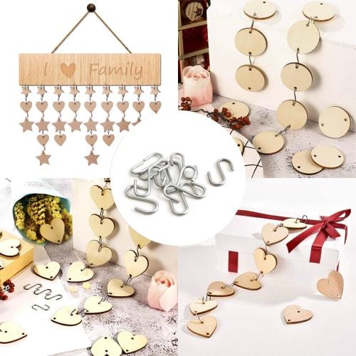 YFFSFDC Mini S-Hooks, Stainless Steel, 100-Pack, Rust-Proof, Durable, 1.4cm, Silver