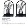 2 Stück Bücherregal-Buchstützen, hohle Blumen, geschnitztes Muster, Vase, Buchstützen, L-förmiges Design, rutschfester Buchhalter