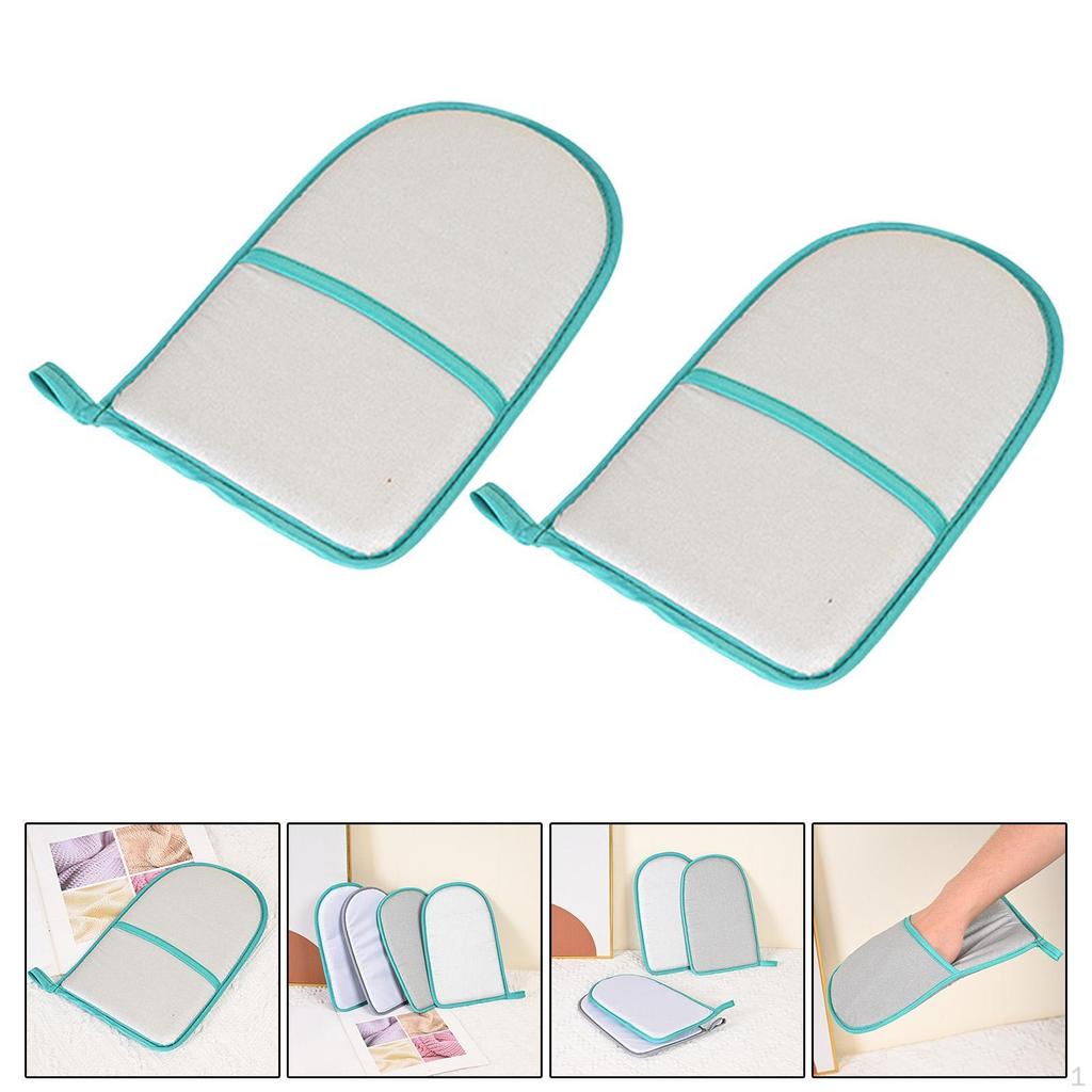 2 Pieces Ironing Gloves Anti Steam Mit Heat Insulation with Loop for Clothes Steamers Thick Sponge
