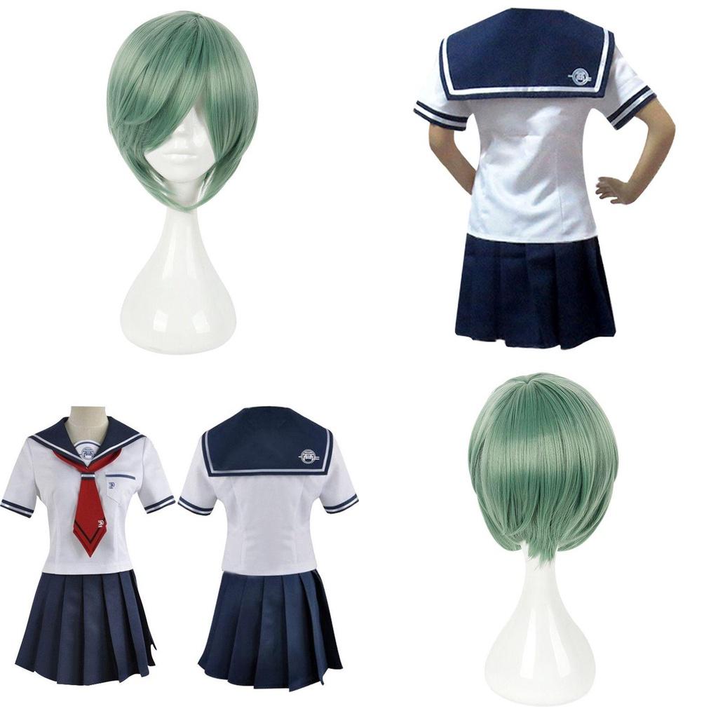 Danganronpa Another Episode Naegi Komaru Elegant White And Navy Blue Uniform Skirt Cosplay Costume With Sock
