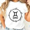 Women Gemini T-Shirt Astrology Shirt Zodiac Sign Horoscope Tee Group of Stars Sky Signs Birthday Foretelling Shirt Cotton Tops