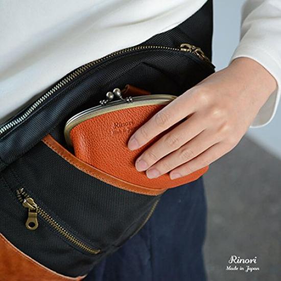 Hergestellt in Japan, bietet Platz für viele Scheine und Orange [Linori], Geldbörse, Leder, Damen, Eltern-Kind-Tasche, Münzen,