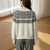 Womens Oversized Knit Cardigan 2026 Fall Loose Fit Alpaca Blend Sweater With Geometric