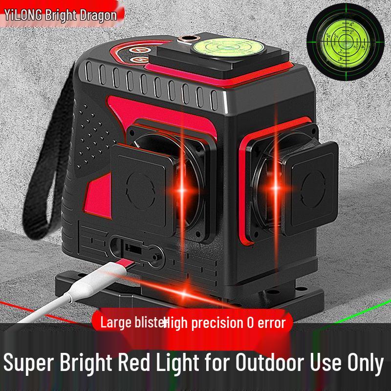 High-Precision Automatic Self-Leveling Infrared Laser Level with 12/16 Lines and Red/Green Light