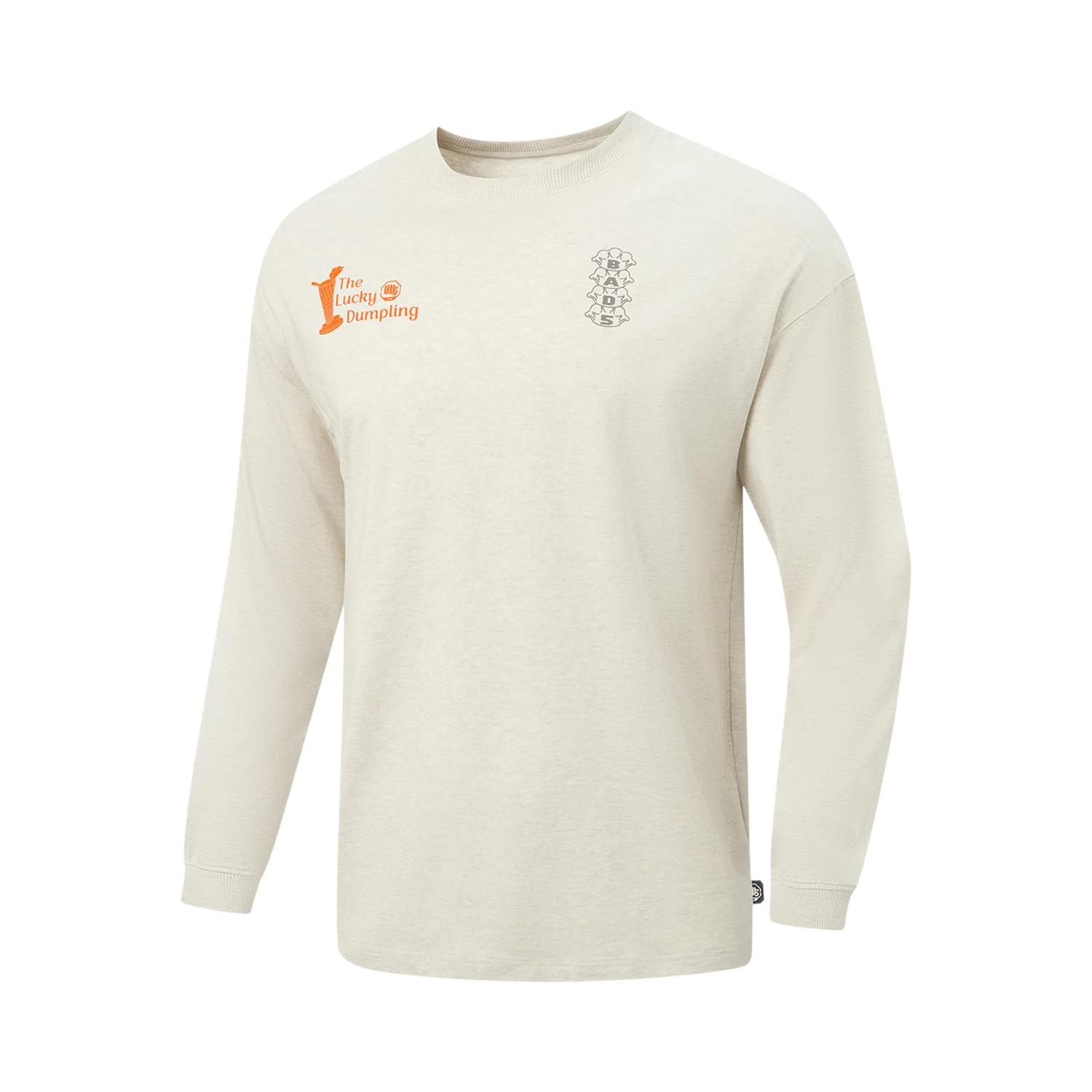 Li Ning Badfive Простая Свободная Круглый Вырез Буквы Универсальная Футболка с Длинным Рукавом Мужские Топы AHSW051-2 XL