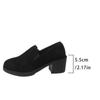 2024 Hot Selling Spring and Autumn Women's Shoes Fashionable Round Toe Solid Color Suede Medium Heel Slip-On Women's High Heels