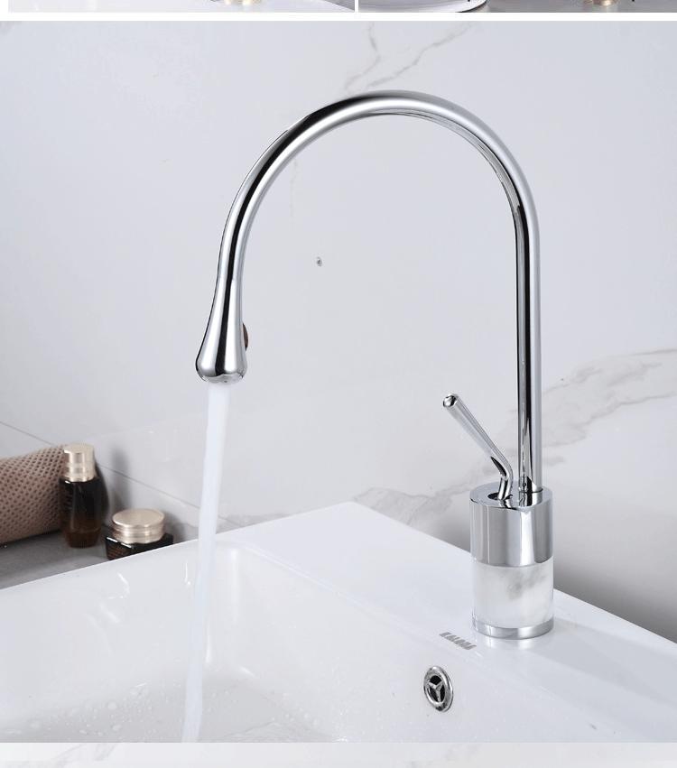 Basin Faucet Single Lever 360 Rotation Spout Moder Brass Mixer Tap For Kitchen Or Bathroom Basin Water Sink Mixer gold brush