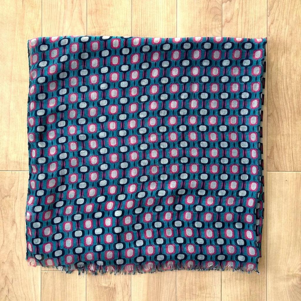 Used Large Stole, Shawl, Retro, Psychedelic, Pop, Geometric, Dot, Vintage