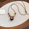 Bohemian Heart Pendant Necklace Vintage Ethnic Style Versatile Jewelry Women High-End