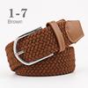 Women Casual Knitted Pin Buckle Without Holes Men Belt Woven Canvas Elastic Expandable Braided Stretch Belts for Female Jeans