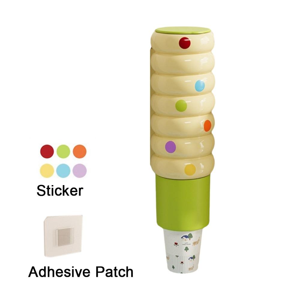 

Plastic Disposable Paper Cup Holder Space Saving Large Capacity Paper Cup Dispenser Dopamine Dust-Proof Drink Cup Holder Kitchen зелений