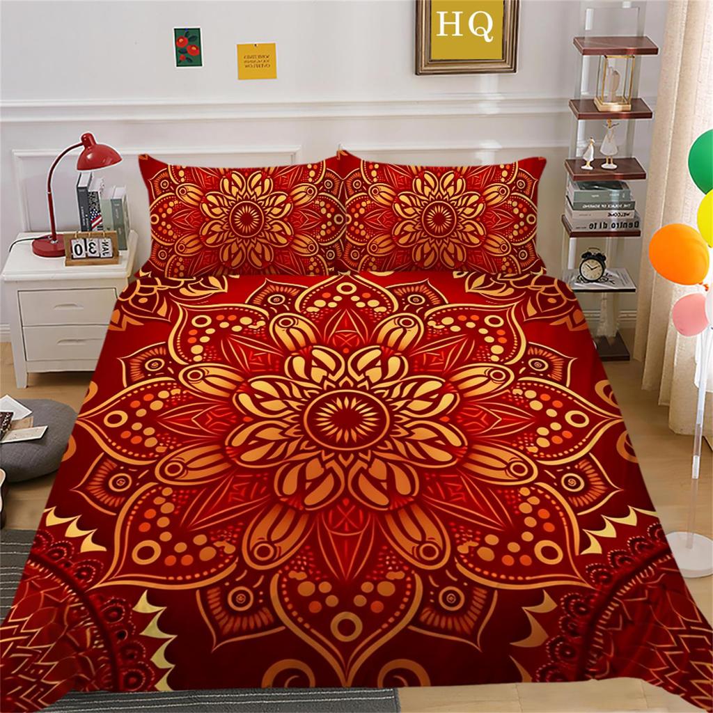3D Digital Printing Bedding Set Bohemian Datura Quilt Cover Pillow Case Home Bedding Set AU/EU/US Full Size Single/Double Bed