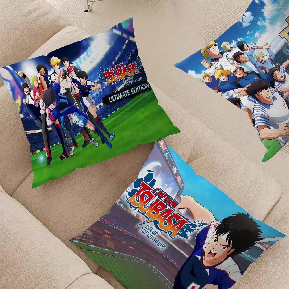 Anime Captain T-Tsubasa Soccer Pillow Gift Home Office Decoration Bedroom Sofa Car Cushion Cover Case 45x45