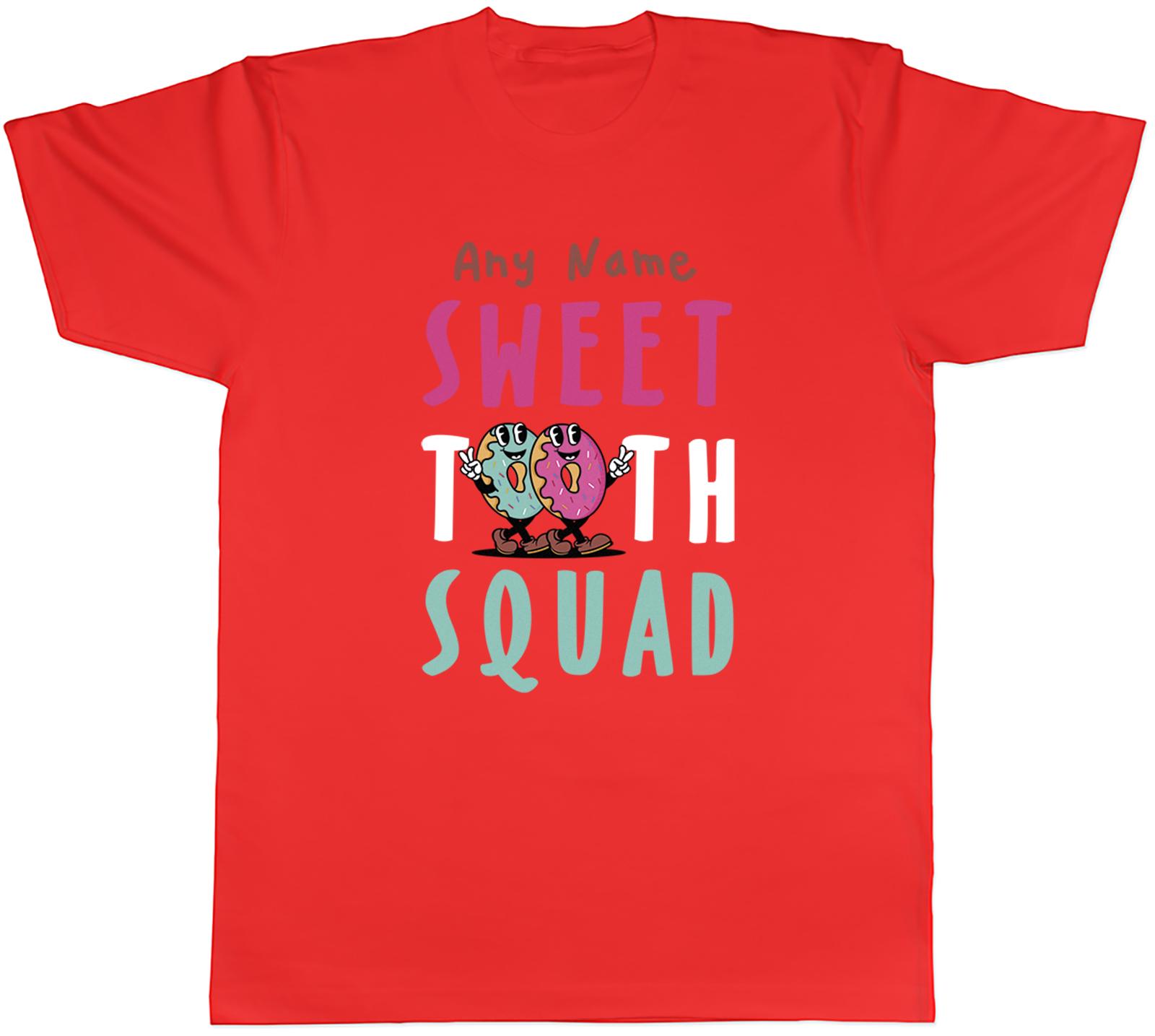 Personalised Any Name Sweet Tooth Squad Donut Unisexs TShirt Tee Gift Top S