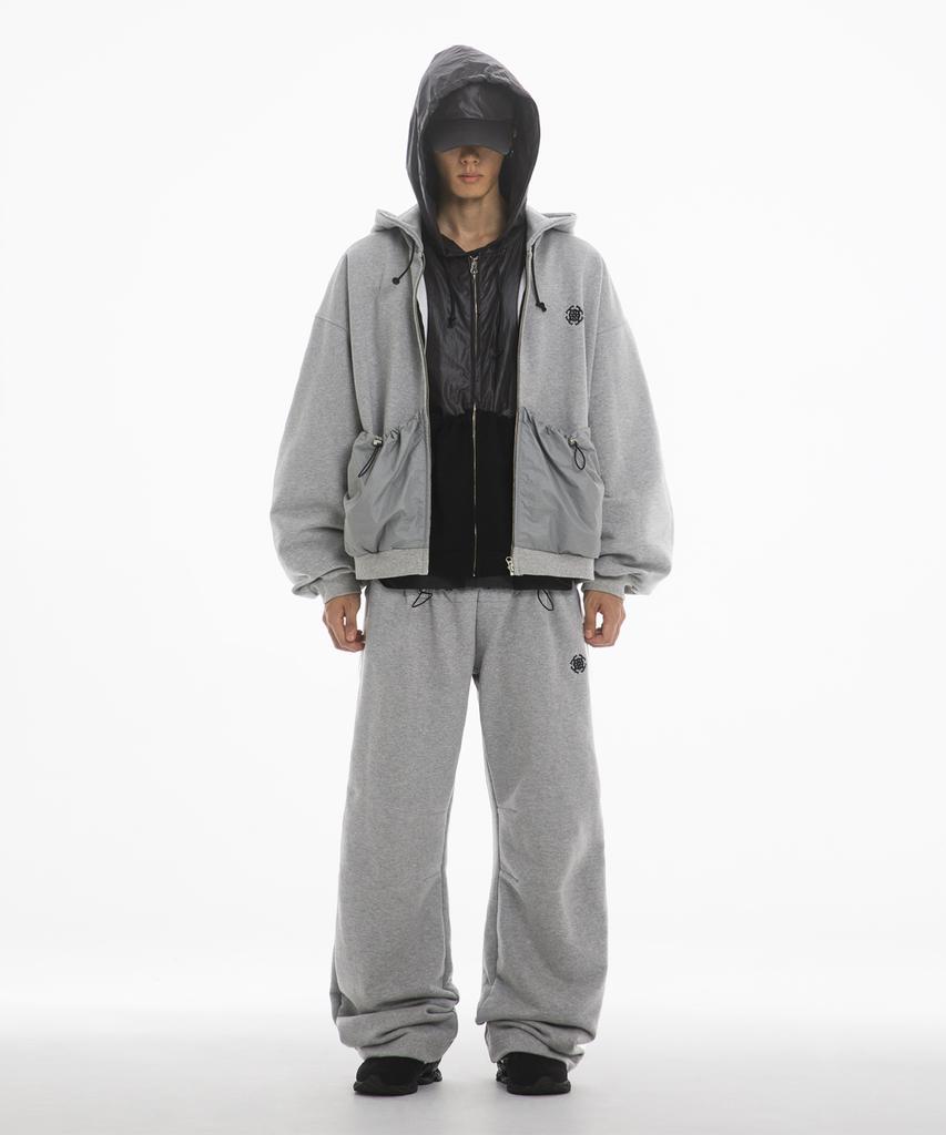 Fanshow (Setup) Pocket Hooded Zipup Pants - Melange