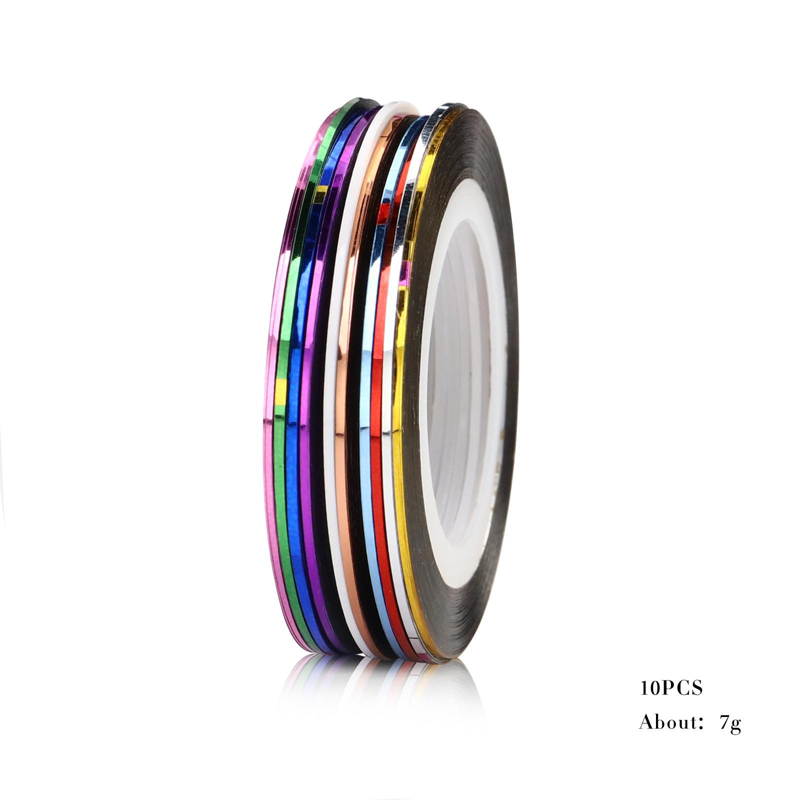 

Наклейка для ногтей с золотыми и серебряными нитями, с окрашенной нитью на клейкой основе, наклейки для ногтей 10 цветов, 20 цветов и 30 цветов, смешанная партия 10 colors different colors