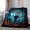 1Pc Spooky Halloween Night Flannel Blanket, Soft And Comfortable, Casual Warm, Camping Travel, Christmas, Halloween Xmas Gift. G125