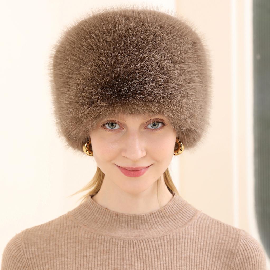 Hot Sale Fur Hat Women Warm Snow Ski Cap Female Faux Fox Fur Thick Warm Winter Hat Lady Windproof Russian Hat Ear Warmer Bonnet