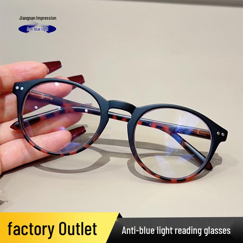 Anti-Blue Light Round Retro Reading Glasses - Large Frame for Men & Women