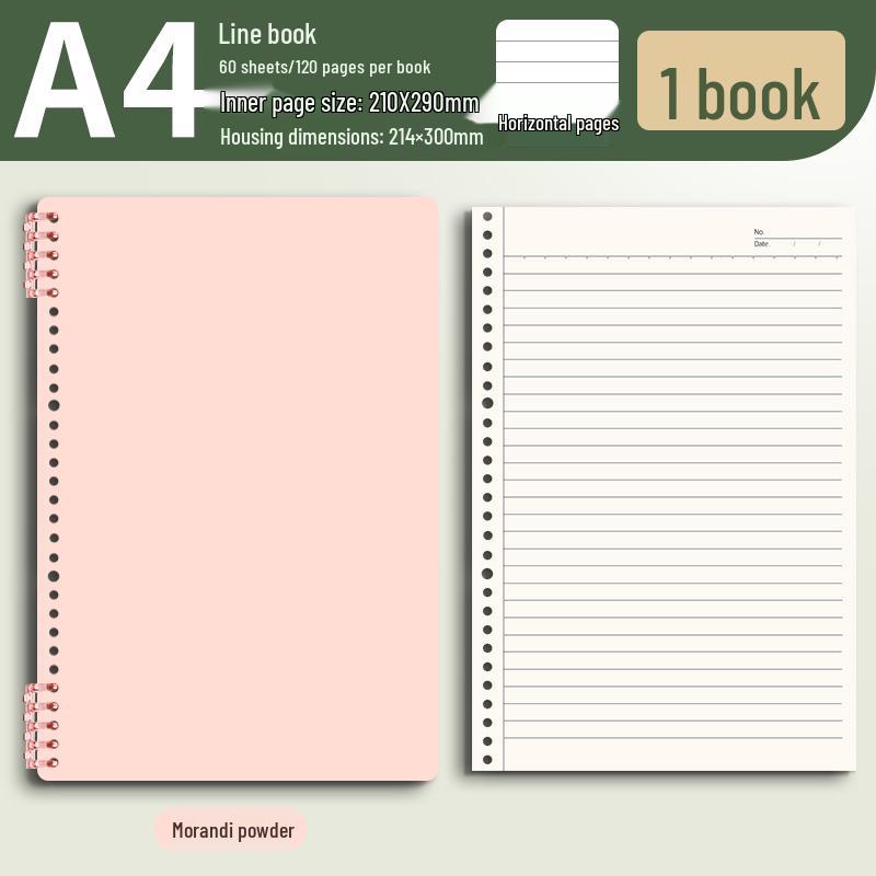 Morandi Colors Detachable Coil Notebook - B5, A4, A5 - Student-Friendly, High-Quality Loose-Leaf Design