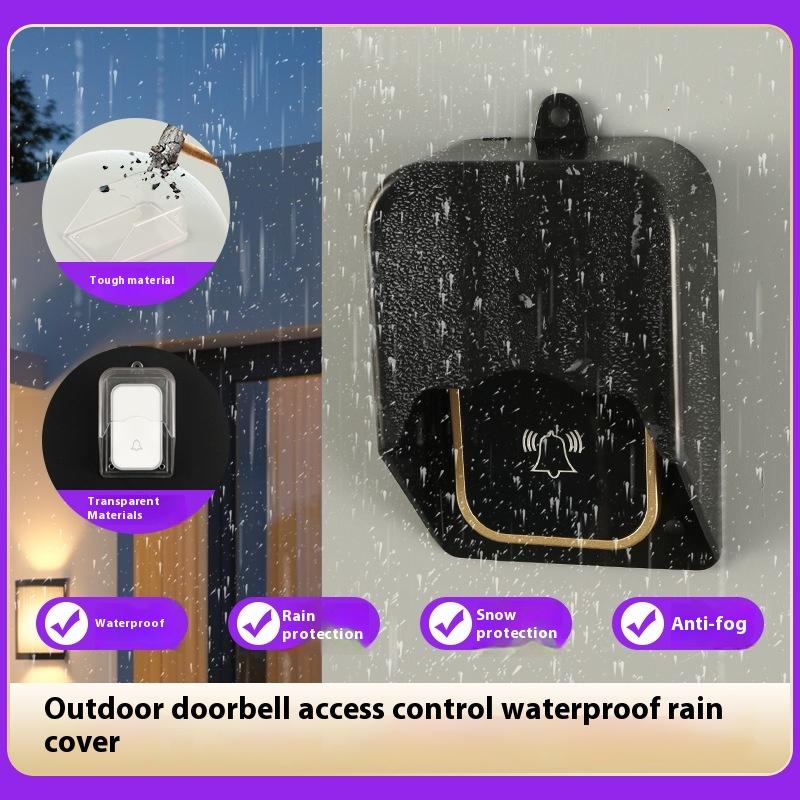1 Set Wireless Door Bell Chime Button Protective Cover Outdoor Home Doorbell Waterproof Cover Splash Guard Cover