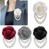 Luxury Brooches for Woman Scarves Buckle Pin Cloth Art Fabric Flower Pearl Brooch Fashion Clothing Jewelry Accessories