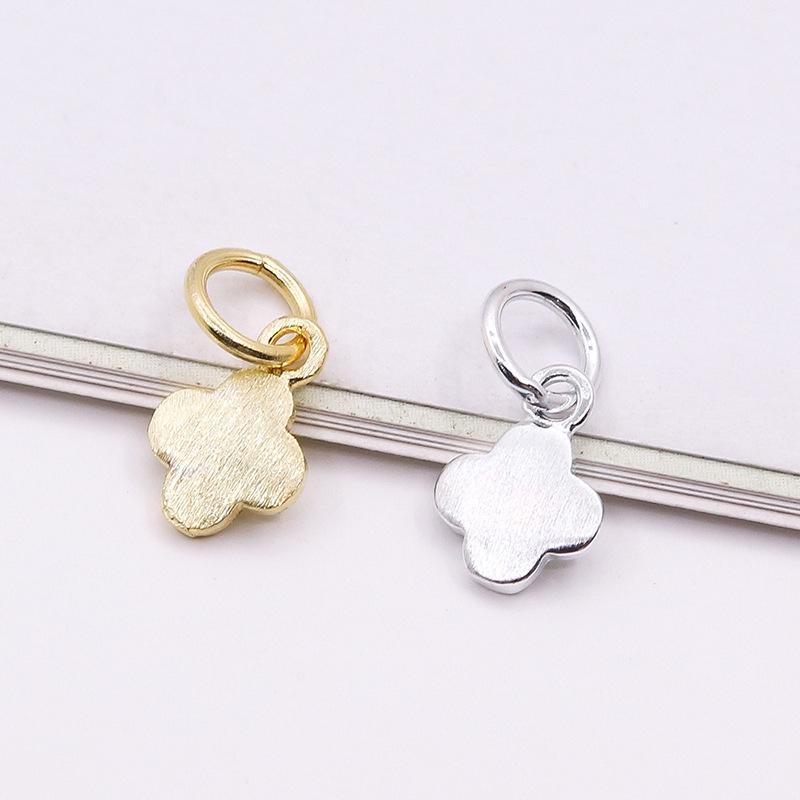 Vergulde Klavertjevier Bedelarmband met S925 Sterling Zilveren Hanger