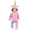 Doll Clothes For Fit 18Inch/45cm Dolls Conjoined Unicorn Pajamas with Hat Bjd 1/4 Reborn Doll Children's Birthday Festival Gifts