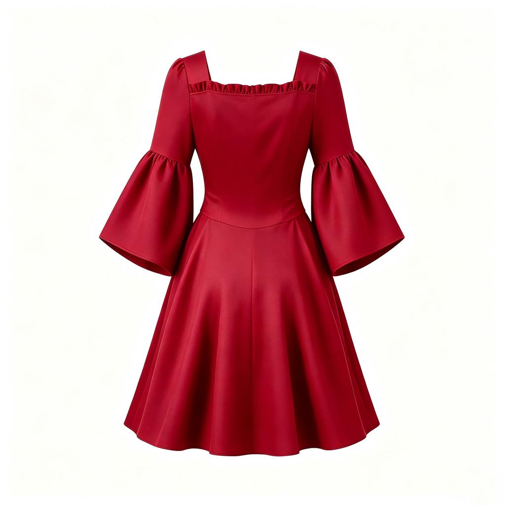 Women's Casual 3/4 Bell Sleeve Dress for Everyday Wear