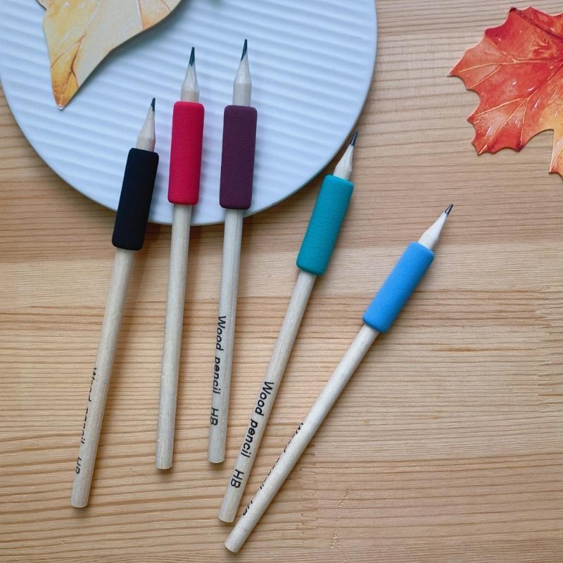 10Pcs Ergonomic Sponge Pen Grip Writing Aid Grip Foam Pencil Holder Grip for Righties Lefties Children Preschooler