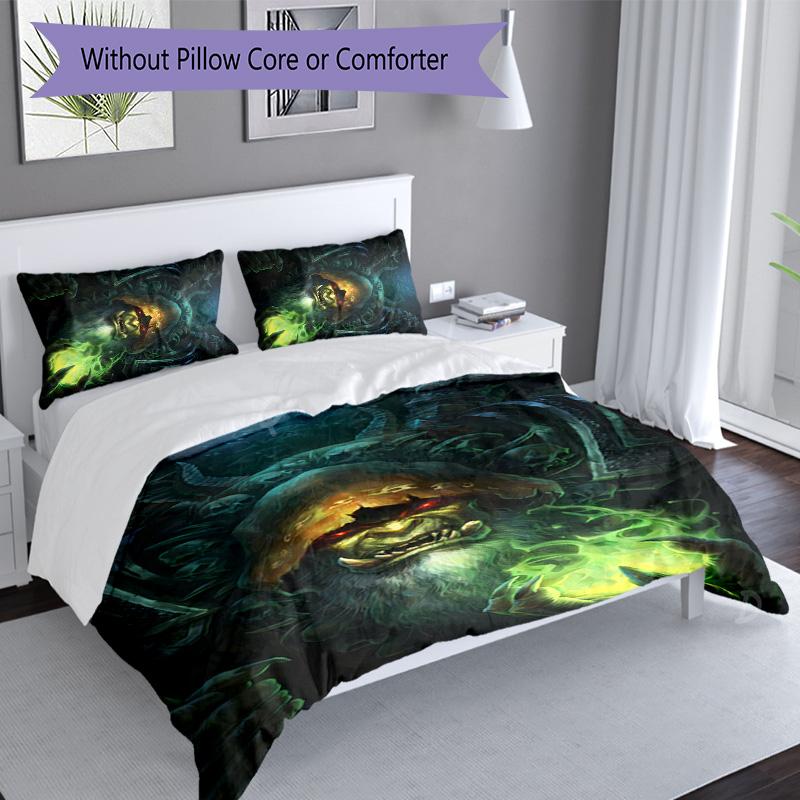 3pcs World of Warcraft characters2 pattern bedding set duvet cover set includes duvet cover &pillowcases, perfect all season bedroom decoration & gift
