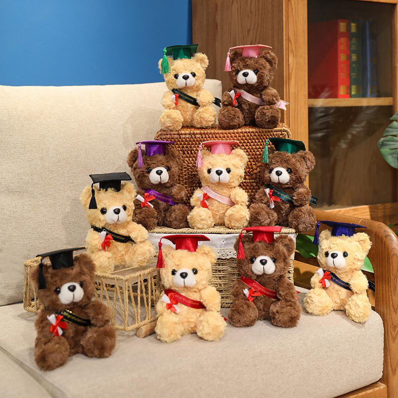 Graduation Bear Plush Toy with Doctor's Hat - Commemorative Teddy Gift