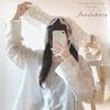 Jundakara Hoodie with Bunny Cute Long Lace and Subculture Sickly Korean White Women's Lace-Up Ears, Sleeves, Lightweight, Summer, Ruffles, Style,