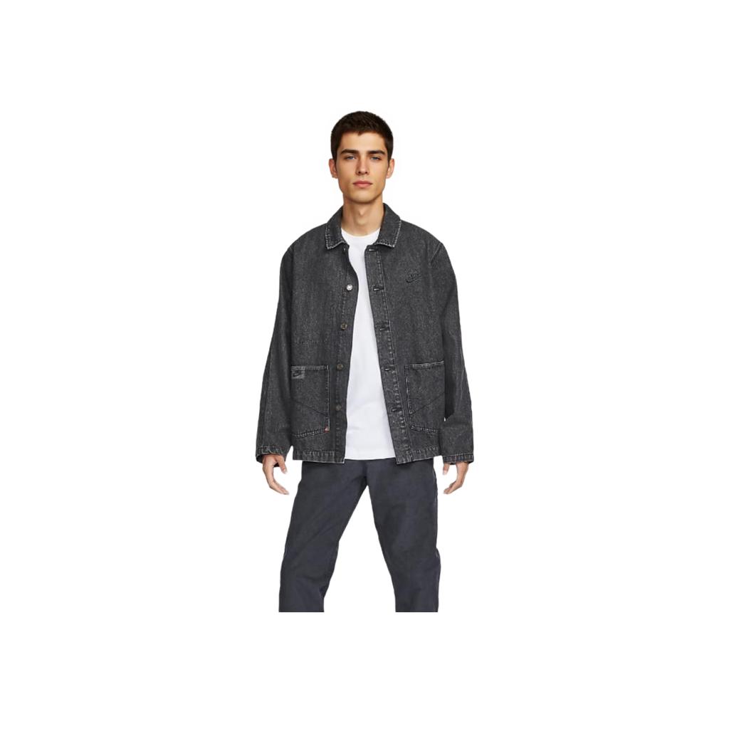 Nike Life Series Bequeme Unifarbene Kragen Arbeitsjacke Langarm Herrenjacken Schwarz HV1814-010