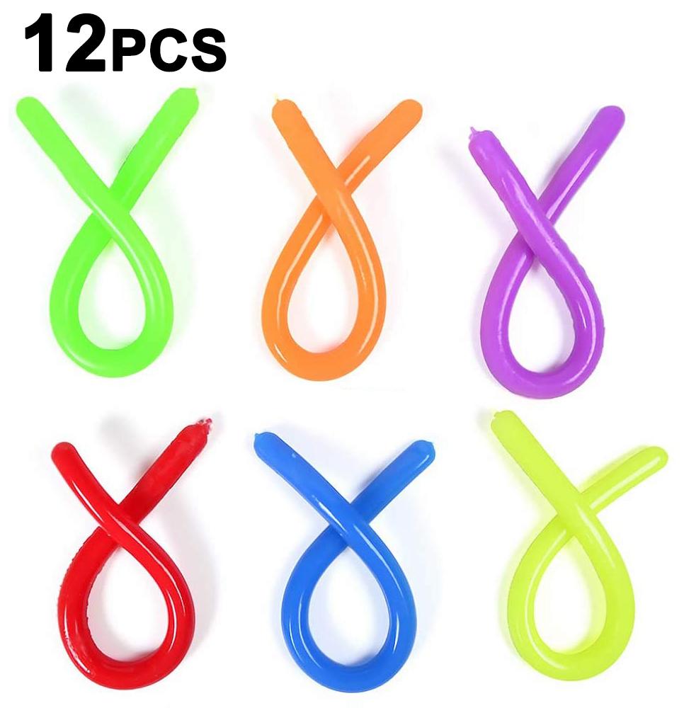 Colorful Soft Rubber Decompression Elastic Rope Toys Wholesale Children DIY Winding Pull Noodle Rope Toy Party Game Props Gifts
