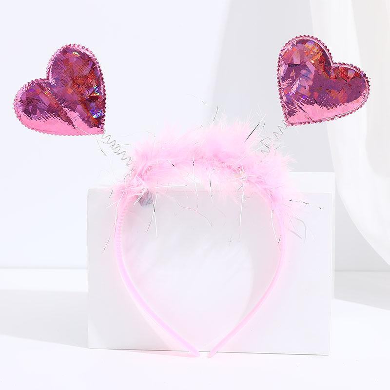 Valentine's Day Red Heart Headband Hair Clip - Wedding & Party Photo Prop