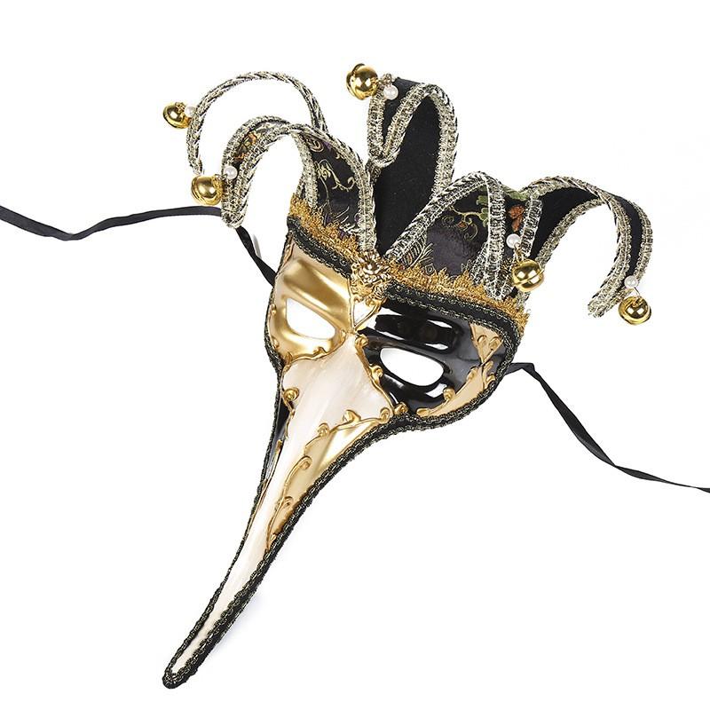 Halloween Party Long Nose Half Face Bell Mask Christmas Cosplay Costume