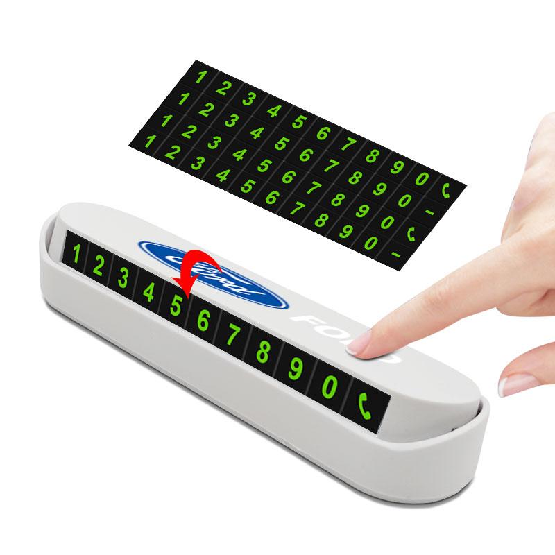 Car Styling Temporary Parking Card Phone Number Card Plate Telephone Number For Ford Fiesta EcoSport Ranger Mondeo Mustang FOCUS 2 3 4