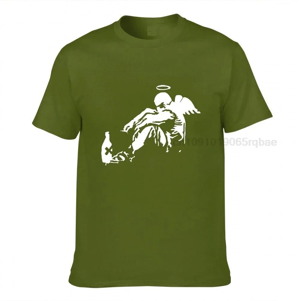 Banksy Fallen Angel T Shirt Unisex Cotton Oversized T Shirts Street Graffiti Popular Tee Graphic Tshirts Emo Unisex