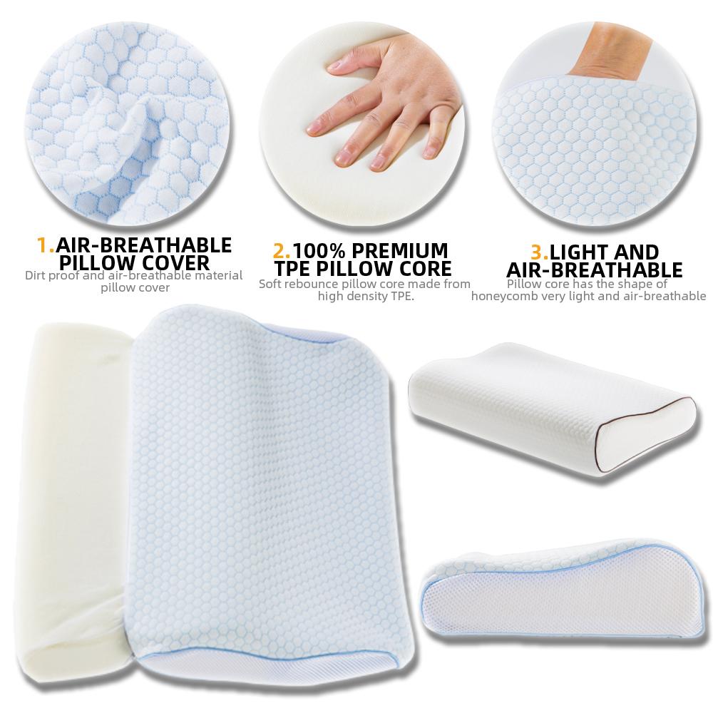 Oreiller orthopédique en mousse à mémoire de forme, oreiller cervical à rebond lent, mémoire ergonomique, relaxation du cou, sommeil confortable