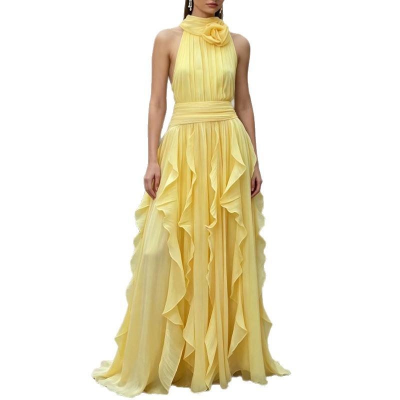 Sleeveless Plus Size Vintage Ruffle New In Dresses for Women Casual Maxi Long Summer Dress