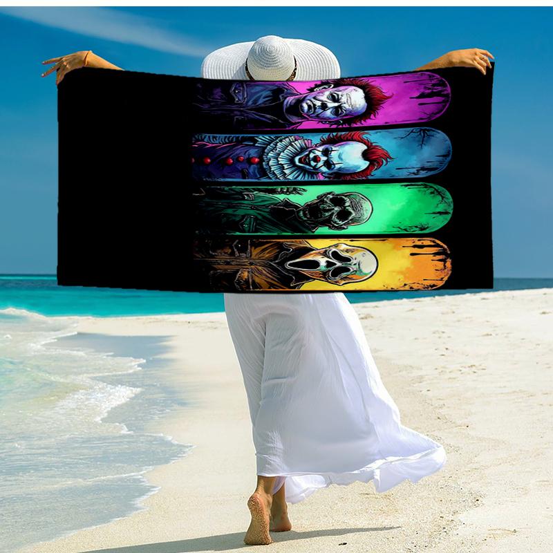 Ultra-Soft Beach Towel with Halloween horror Theme,Ideal for Pool - Camping, Diving - Perfect Travel Essential, Vibrant Beach Towel.